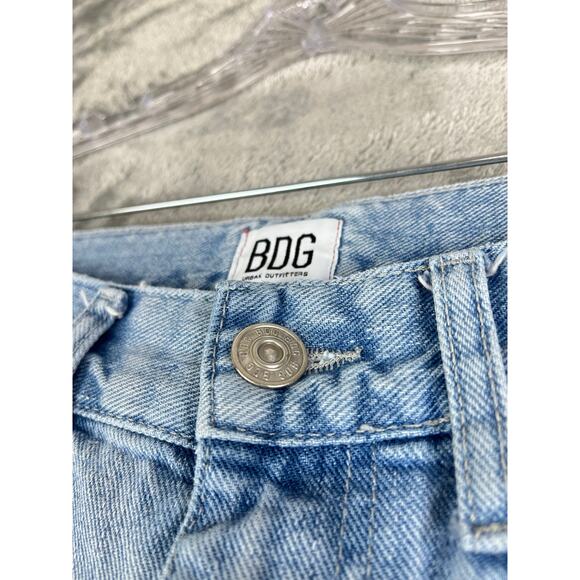 Urban Outiftters BDG High Rise Baggy Jeans 27 Light Wash Thrashed Distressed - Picture 5 of 16